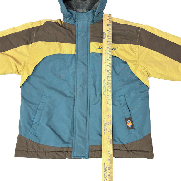 Dickies Teal Colorblock Insulated Full Zip Winter Parka Jacket Size Small - Picture 13 of 16